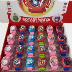 Kids Rotary Filp Cover Watch